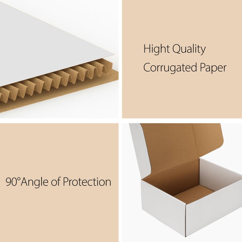 RLAVBL 10x8x4 Inches Shipping Boxes Set of 20, White Small Corrugated Cardboard Box, Mailer Boxes for Packing Small Business - Image 3